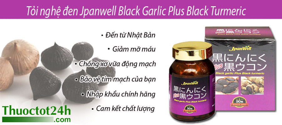 Tỏi nghệ đen Jpanwell Black Garlic Plus Black Turmeric