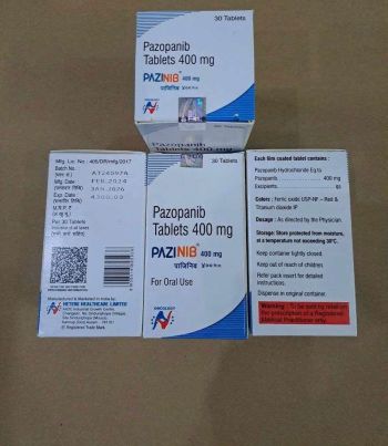 Thuốc Pazinib Pazopanib 400mg giá bao nhiêu mua ở đâu?
