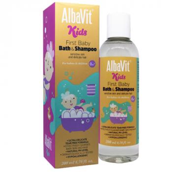 Albavit Kids First Baby Bath & Shampoo - Gel tắm 2 trong 1