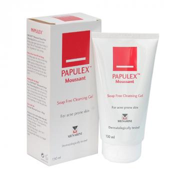 Papulex moussant soap free cleansing gel 150ml – Gel rửa ngăn ngừa mụn trứng cá