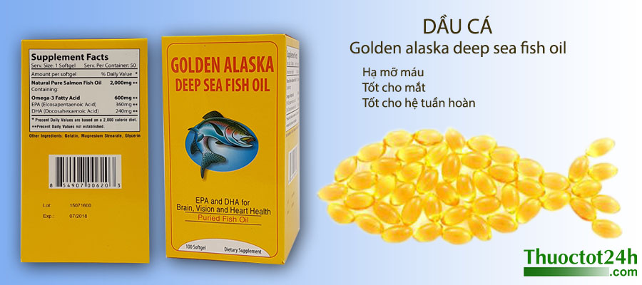 Golden Alaska Deep Sea Fish Oil dầu cá sang mắt