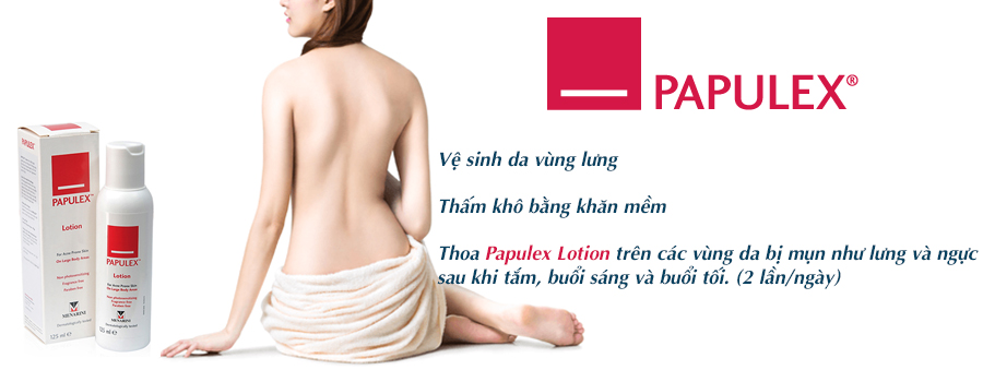 Papulex Lotion hỗ trợ giảm mụn vùng lưng ngực 2