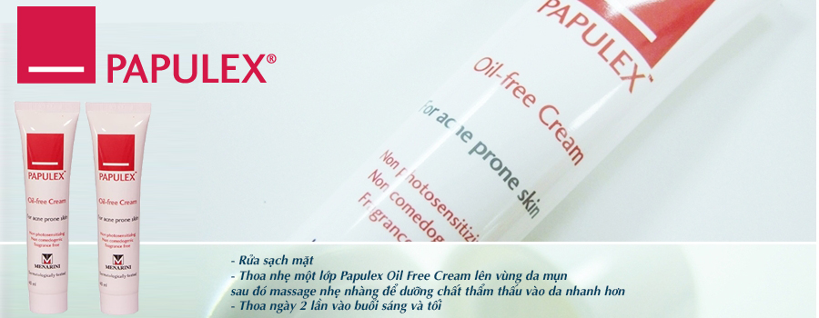 Papulex Oil Free Cream kem dưỡng giảm bóng nhờn 3