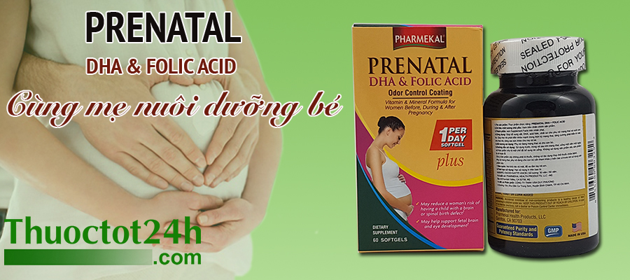 Pharmekal Prenatal DHA & Folic acid bổ sung vitamin và vi chất cho bà bầu