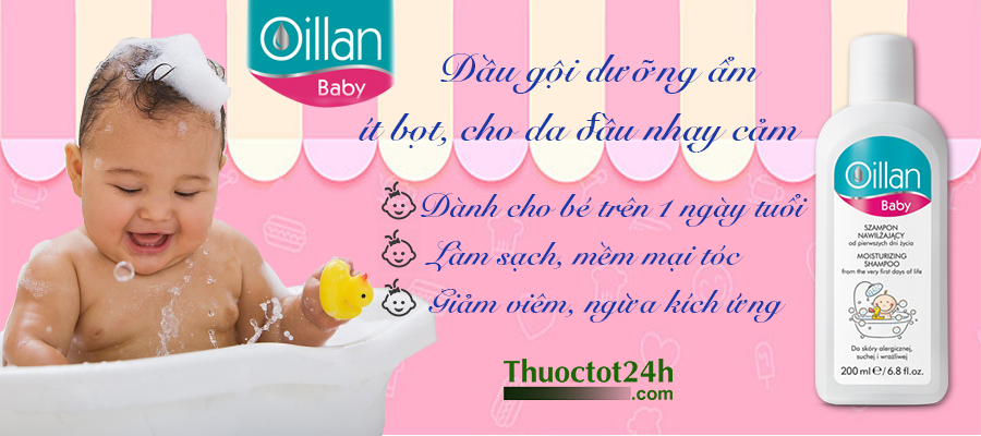 Oillan Baby - Dầu gội dưỡng ẩm ít bọt dành cho da đầu nhạy cảm