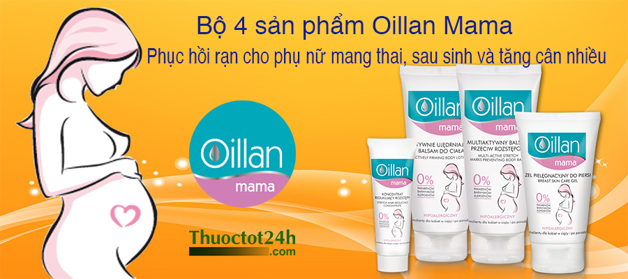 Oillan Mama bộ 4 sản phẩm khắc phục rạn da