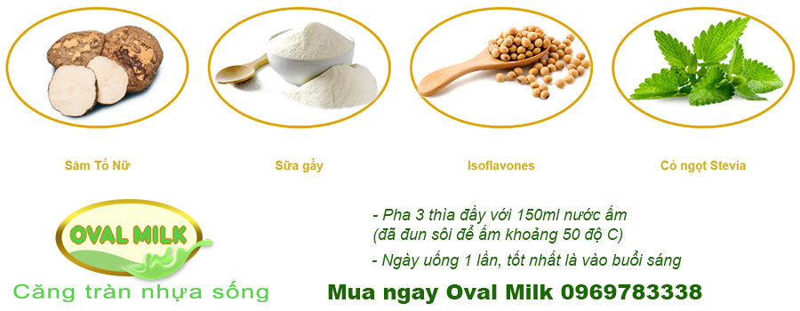Oval milk sữa mầm đậu tăng kích thước vòng ngực