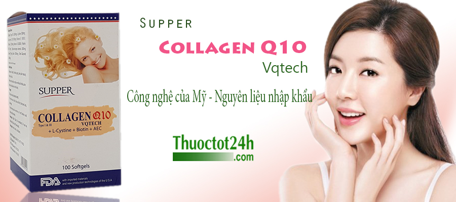 Viên uống supper collagen q10 vqtech dùng đẹp da