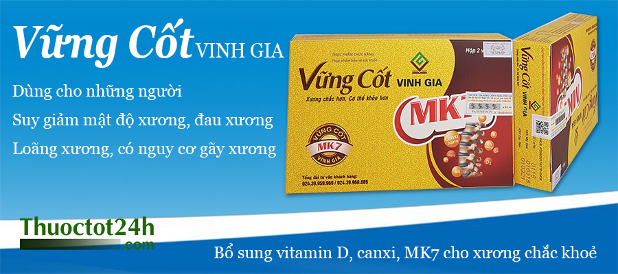 Vững Cốt Vinh Gia bổ sung Canxi Vitamin D và MK7
